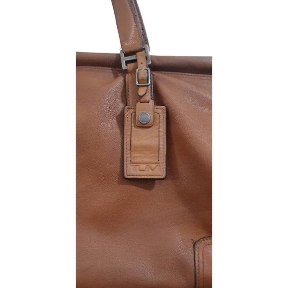 Tumi Beacon Hill Irving Slim Briefs Business Tan Leather Messenger Bag - Picture 5 of 16